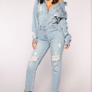 Fashion Nova Denim Jumpsuit